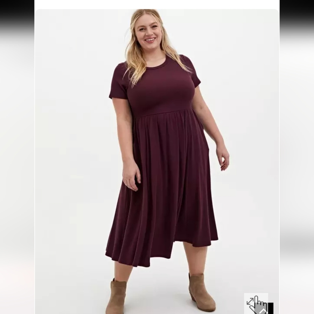 Torrid Burgundy Purple Rib Midi Dress NWT Size 4x